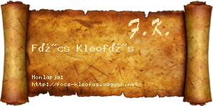 Föcs Kleofás névjegykártya
